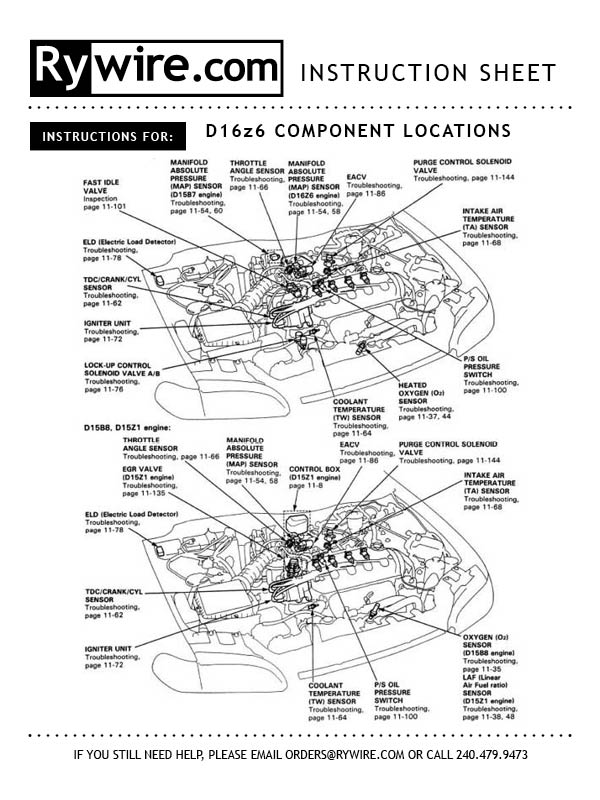 D16z6 Component Locations – Rywire Blog : Motorsports Electronics